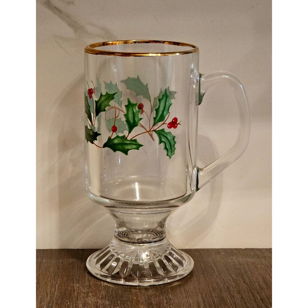 LENOX Glassware Footed Irish Coffee Mug 12 oz 4.75" Tall Glass